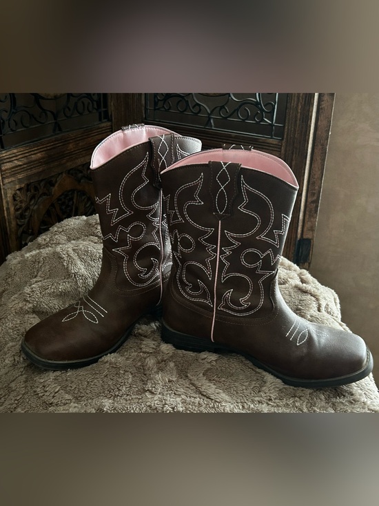 wonder nation Shoes - wonder nation Brown and Pink Girls' Western Boots